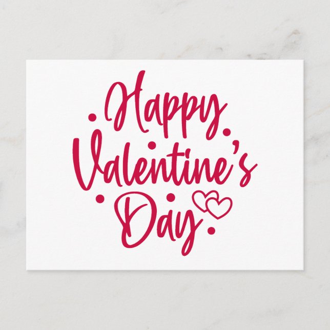 Happy Valentine's Day Red Heart Postkarte (Vorderseite)