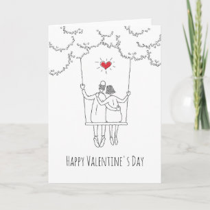 Happy Valentine's Day Red Heart Swing Liebhaber Karte