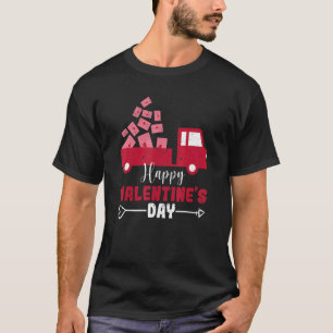 Happy Valentines Day Red Truck mit Postbriefen T-Shirt