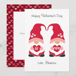 Happy Valentine's Day Retro Gnome Holiday Foto Mitteilungskarte