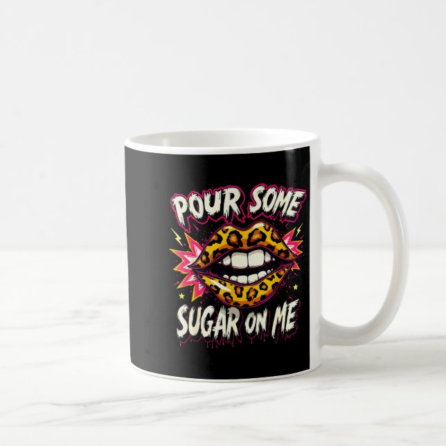 Happy Valentine's Day Retro Leopard Lips Ur Some S Kaffeetasse (Rechts)
