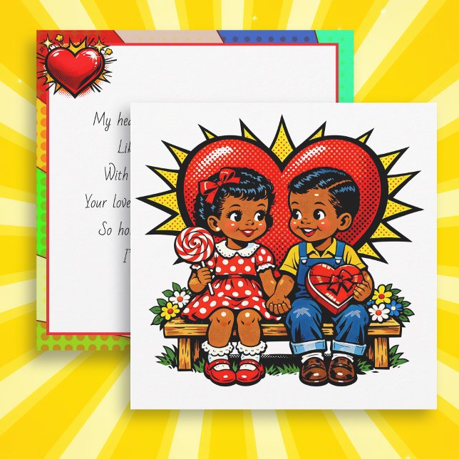 Happy Valentine's Day | Retro Pop Art Vintage Karte (Von Creator hochgeladen)