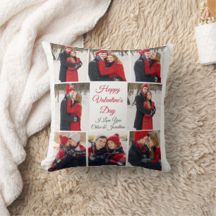 Happy Valentine's Day Romantische Liebe FotoCollag Kissen