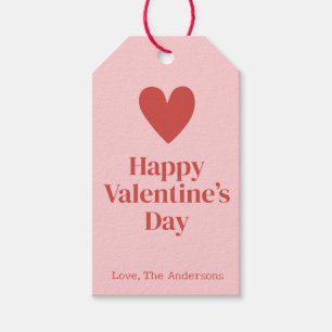 Happy Valentines Day Rosa Custom Geschenkanhänger