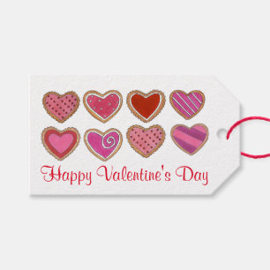 Happy Valentine's Day Rosa Herz Liebe Cookies Geschenkanhänger