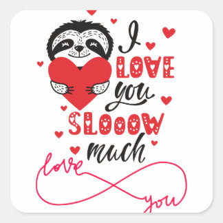 Happy valentine's Day rosa Herzen modern Quadratischer Aufkleber