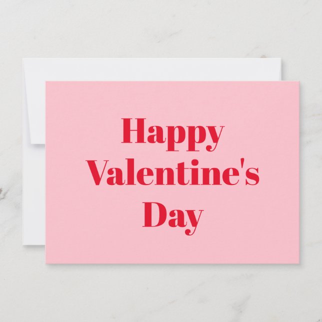 Happy Valentine's Day rosa moderne Typografie Karte (Vorderseite)