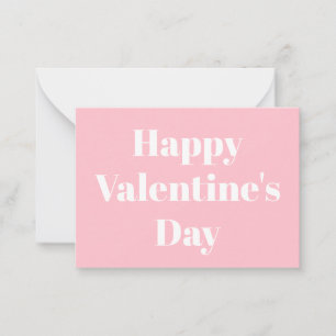 Happy Valentine's Day rosa moderne Typografie Mitteilungskarte