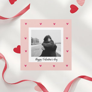 Happy Valentine's Day Rosa und rotes Herz Gesc Magnetkarte