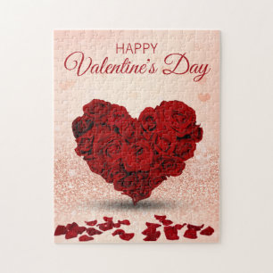 Happy Valentine's Day Rose Bouquet Herz