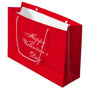 Happy Valentine's Day Rot-Weiß-Drehbuch elegant Große Geschenktüte
