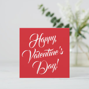 Happy Valentine's Day rot-weiß elegante Drehbuch Karte