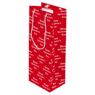Happy Valentine's Day rot-weiß Muster niedlich Geschenktüte Für Weinflaschen