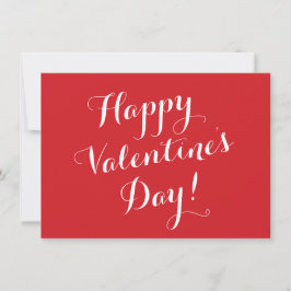Happy Valentine's Day Rot-Weiß-Skript-Kalligraphie Karte