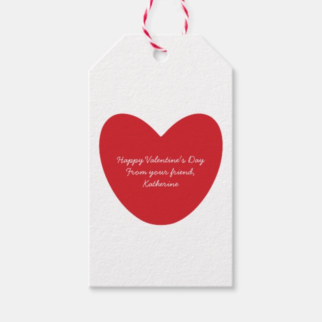Happy Valentine's Day Roten Herz Kinder Klasse Geschenkanhänger (Vorderseite)