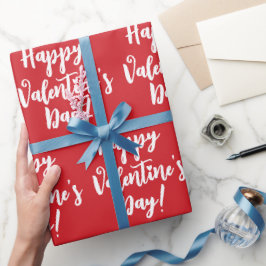 Happy Valentine's Day roten modernen Drehbuchtypog Geschenkpapier
