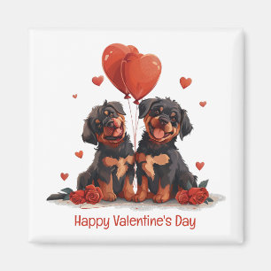 Happy Valentines Day Rottweiler Hunde Magnet
