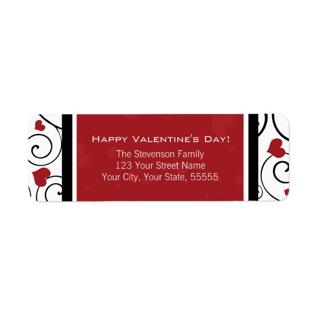 Happy Valentine's Day Rücksendeadressen-Aufklebers (Vorne)