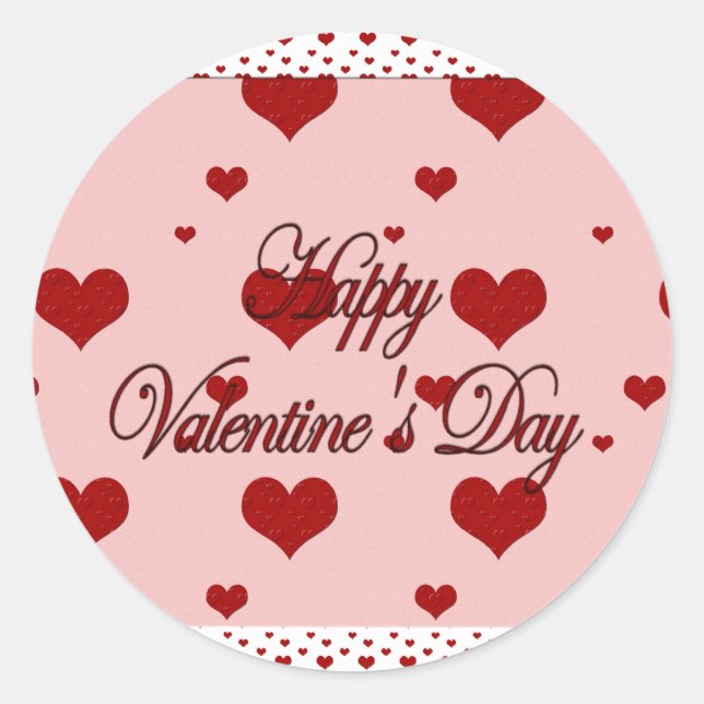 Happy Valentines Day Runder Aufkleber (Vorderseite)