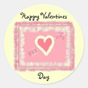 Happy Valentines Day Runder Aufkleber
