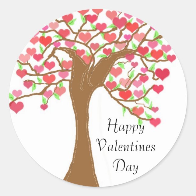 Happy Valentines Day Runder Aufkleber (Vorderseite)