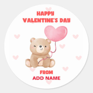 Happy Valentines Day Runder Aufkleber