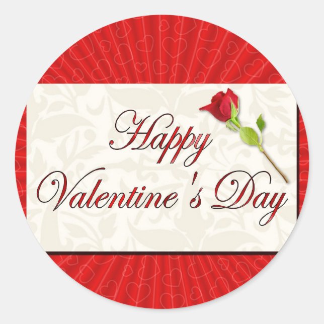 Happy Valentine's Day Runder Aufkleber (Vorderseite)