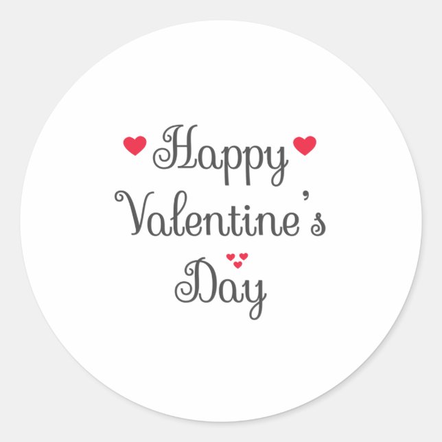 Happy Valentine's Day Runder Aufkleber (Vorderseite)