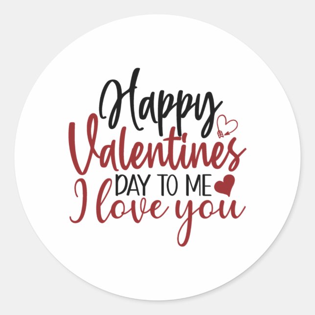 Happy Valentine's Day Runder Aufkleber (Vorderseite)