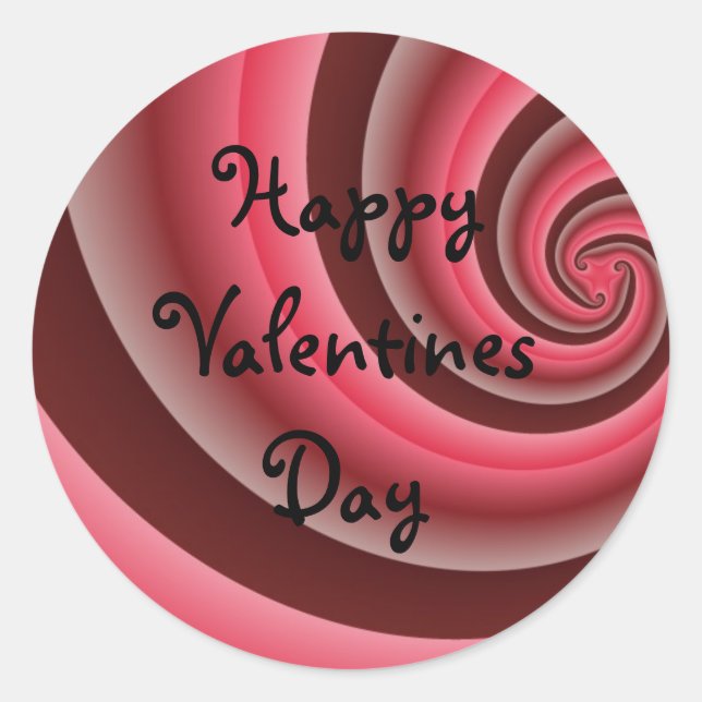 Happy Valentines Day Runder Aufkleber (Vorderseite)