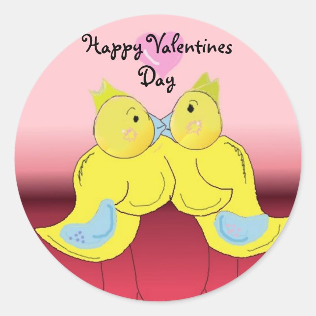 Happy Valentines Day Runder Aufkleber (Vorderseite)