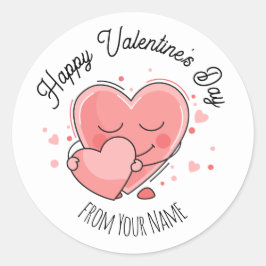 Happy Valentine's Day Runder Aufkleber