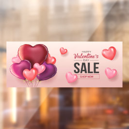 Happy Valentine's Day Sale Heart Balloons Fensteraufkleber
