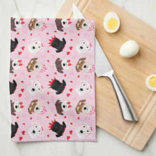 Happy Valentines Day Schnauzer Hunde Geschirrtuch