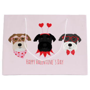 Happy Valentines Day Schnauzer Hunde Große Geschenktüte