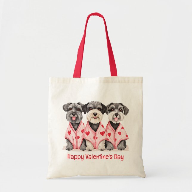 Happy Valentines Day Schnauzer Hunde Tragetasche (Vorne)