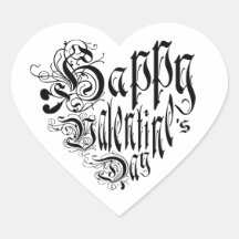 Happy Valentine's Day Schwarz-weiß whimsical