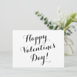 Happy Valentine's Day schwarze Skriptkalligrafie Karte