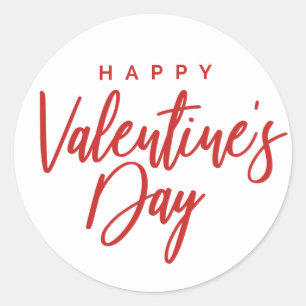 Happy Valentine's Day Script Runder Aufkleber