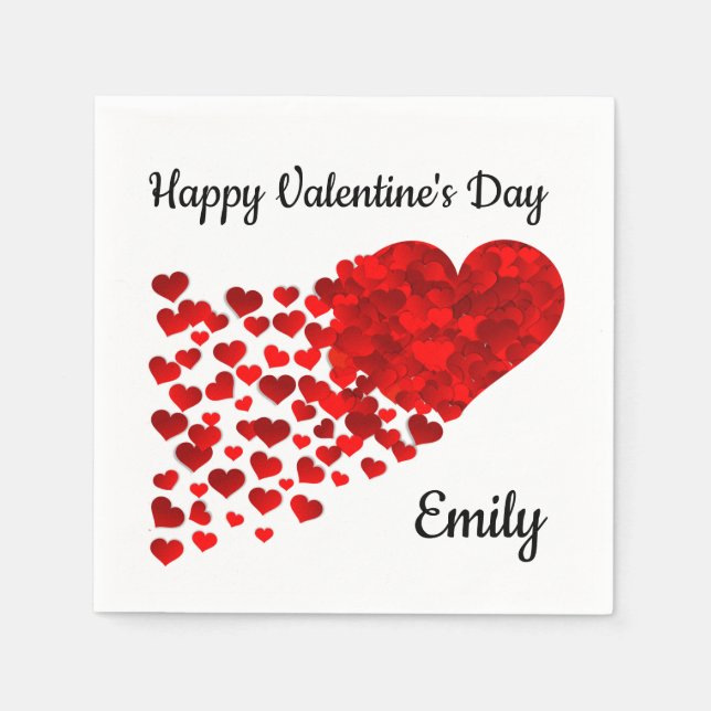 Happy Valentine's Day Serviette (Vorderseite)