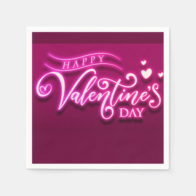 Happy Valentines Day Serviette (Vorderseite)