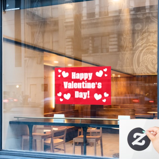 Happy Valentine's Day Shopfensterklammer Fensteraufkleber (Café-Fenster)