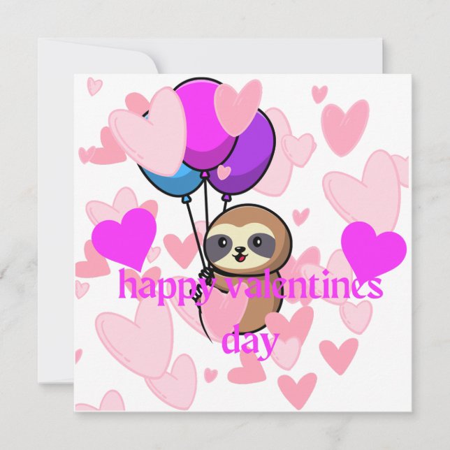 Happy Valentines Day Slotkarte Dankeskarte (Vorderseite)