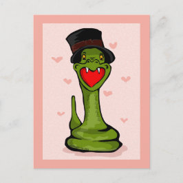 Happy Valentine's Day Snake Postkarte
