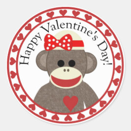 Happy Valentine's Day Sock Affe Aufkleber