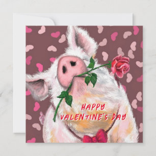 Happy Valentine's Day Spielful Card Gentleman Pig Karte