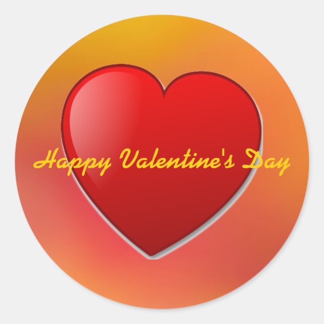Happy Valentine's Day Sticker (Vorderseite)