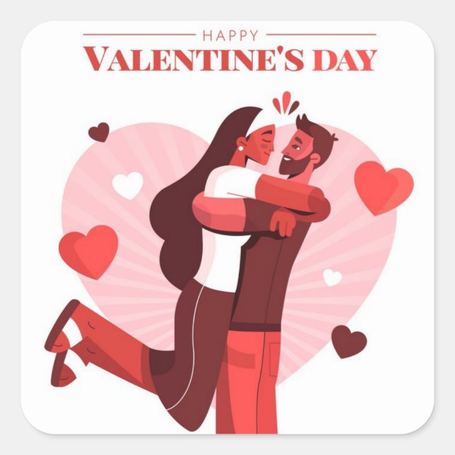 Happy Valentines Day Sticker (Vorderseite)