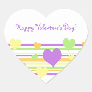 Happy Valentine's Day Stickers farbenfrohe Herzen