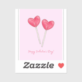 Happy valentine's day Sweet candy Herz Lollipop Aufkleber